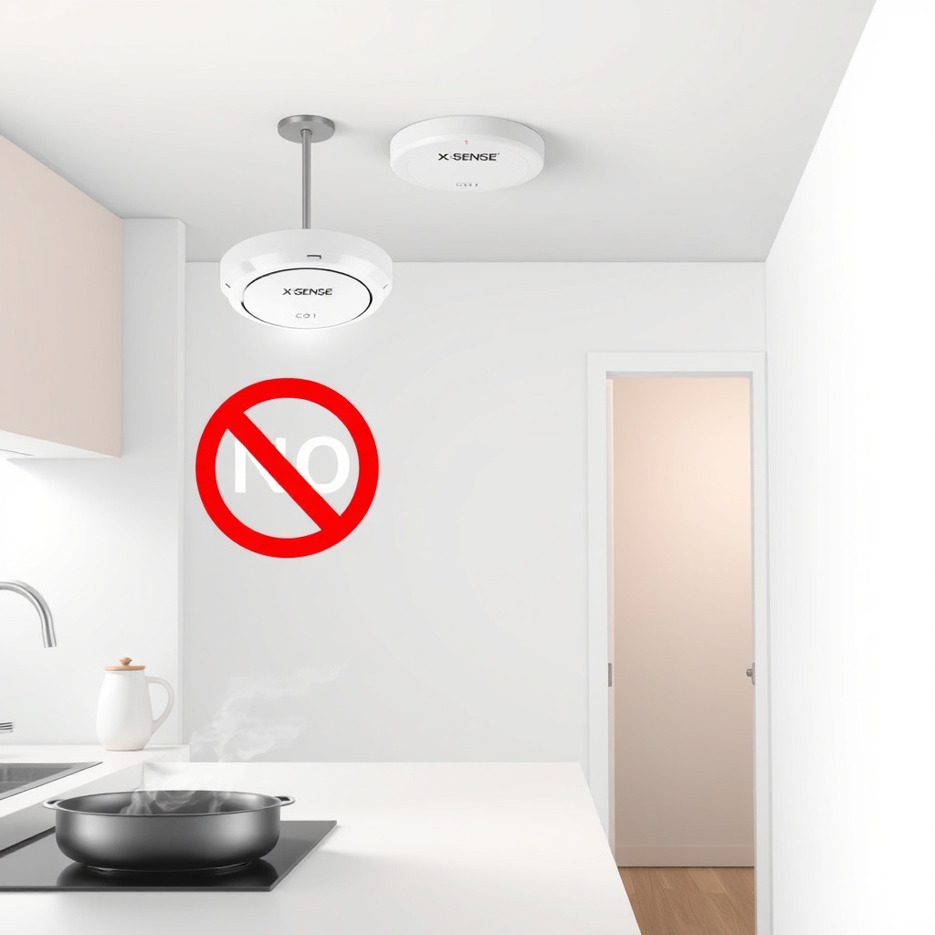 A photorealistic illustration showing a kitchen scene with a smoking pan on the stove