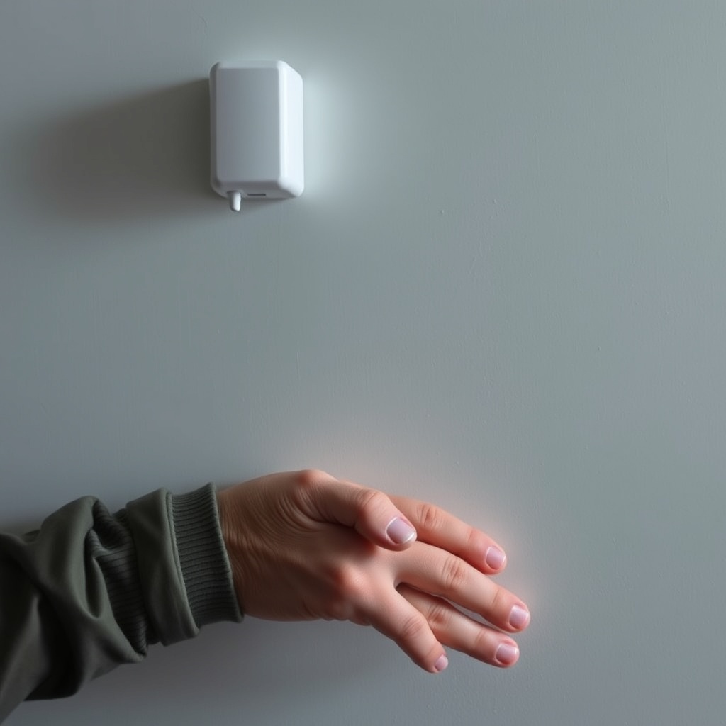Yakın plan bir mutfak tezgahı üzerinde X-Sense SC01 alarmı