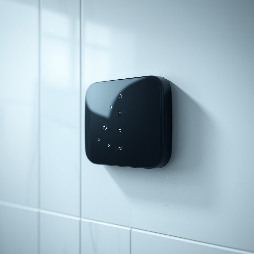 X-Sense SC01 on a wall in a steamy bathroom
