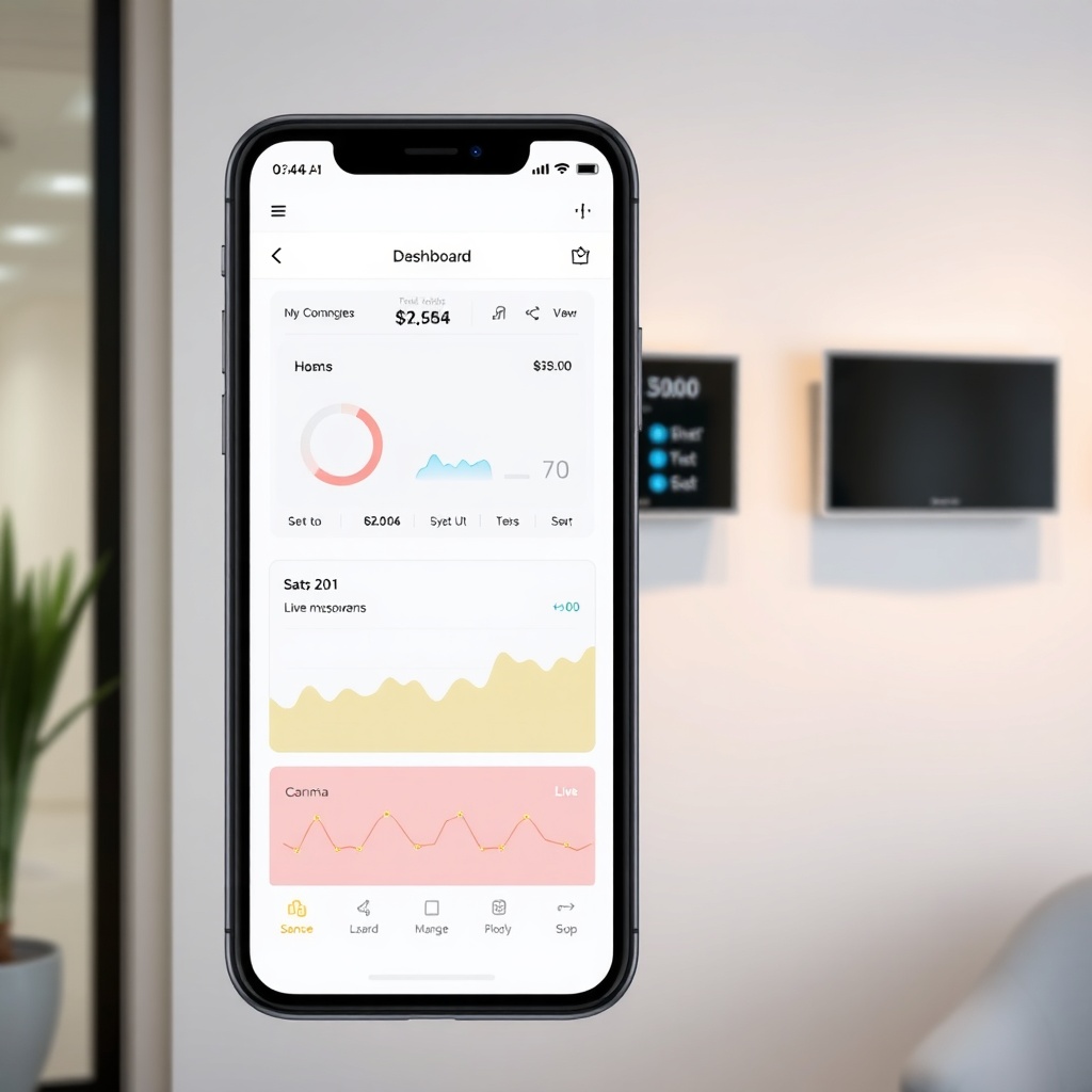 A photorealistic photo of a smartphone screen showing the X-Sense Home app interface with