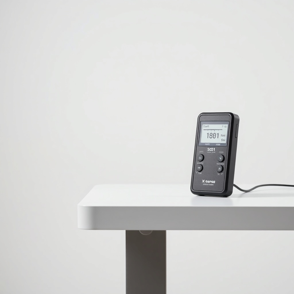 Studio shot of X-Sense SC01 on a white table