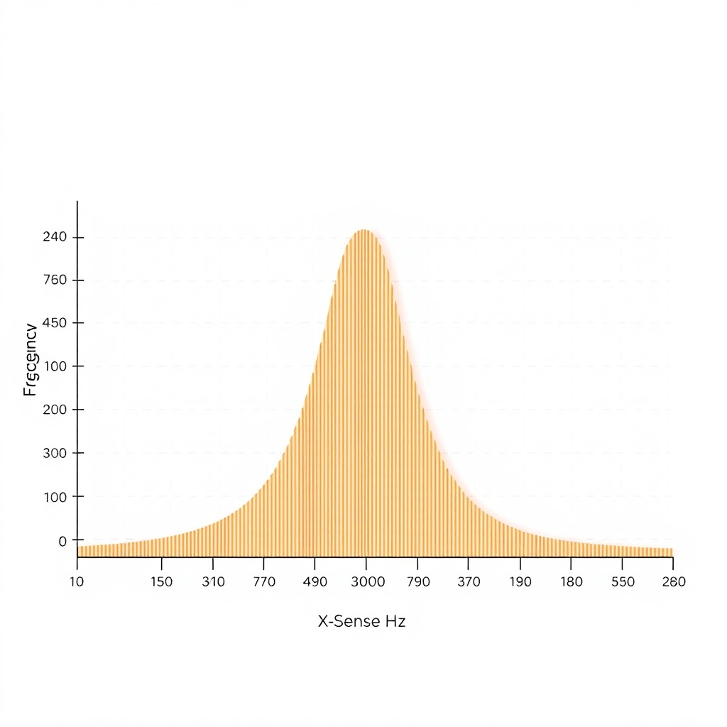 Frequency spectrum graph showing X-Sense SC01’s peak at 3200 Hz